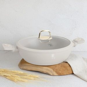 Oala cu capac Berlinger Haus, Sahara, 28 cm, 3.8 L, aluminiu forjat, crem mat imagine