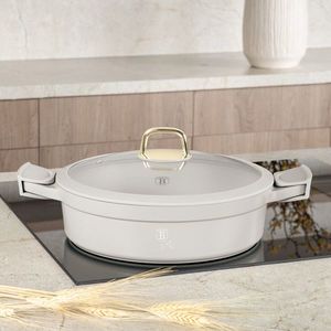 Oala cu capac Berlinger Haus, Sahara, 28 cm, 4.2 L, fonta, crem mat imagine