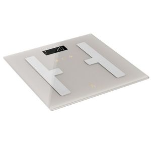 Cantar digital pentru baie Berlinger Haus, Sahara, 30x30 cm, max 180 kg, sticla temperata, crem mat imagine