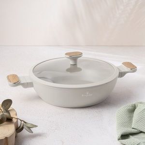 Oala cu capac Berlinger Haus, Sahara Nordic, 28 cm, 3.8 L, aluminiu forjat, crem mat/natur imagine