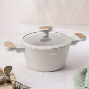Oala cu capac Berlinger Haus, Sahara Nordic, 20 cm, 2.6 L, aluminiu forjat, crem mat/natur imagine