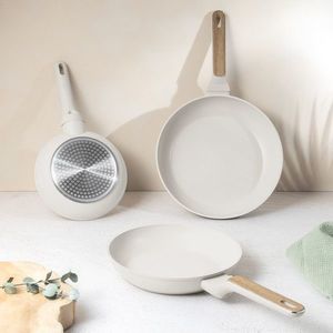 Set 3 tigai Berlinger Haus, Sahara Nordic, 20/24/28 cm, aluminiu forjat, crem mat/natur imagine