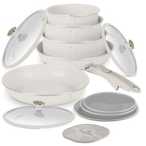 Set pentru gatit Berlinger Haus, Sahara Nordic, 13 piese, aluminiu, crem mat/natur imagine