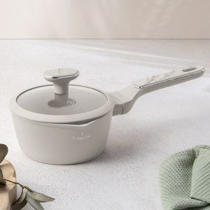 Cratita cu capac Berlinger Haus, Sahara Marble, 16 cm, 1.2 L, aluminiu forjat, crem mat/marmura imagine