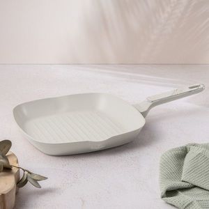 Tigaie grill Berlinger Haus, Sahara Marble, 28 cm, 2.1 L, aluminiu forjat, crem mat/marmura imagine