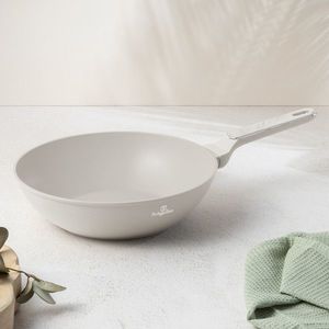 Tigaie Wok Berlinger Haus, Sahara Marble, 28 cm, 3.5 L, aluminiu forjat, crem mat/marmura imagine