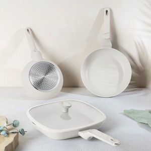 Set 3 tigai si capac Berlinger Haus, Sahara Marble, 20/24/28 cm, aluminiu forjat, crem mat/marmura imagine