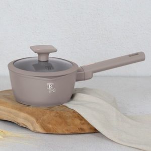 Cratita cu capac Berlinger Haus, Taupe, 16 cm, 1.2 L, aluminiu forjat, taupe mat imagine