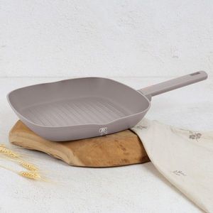 Tigaie grill Berlinger Haus, Taupe, 28 cm, 2.1 L, aluminiu forjat, taupe mat imagine