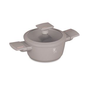 Cratita cu capac Berlinger Haus, Taupe, 14 cm, 700 ml, aluminiu forjat, taupe mat imagine