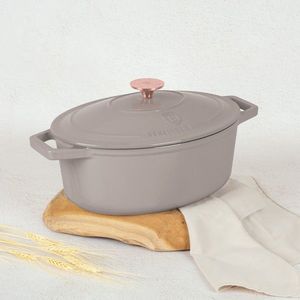 Tava cu capac Berlinger Haus, Taupe, 30x12 cm, 4.65 L, fonta, taupe imagine