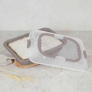 Tava cu capac Berlinger Haus, Taupe, 36.5x24.5x5.5 cm, otel carbon/plastic, taupe mat/alb imagine