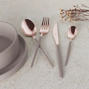 Set tacamuri 24 piese Berlinger Haus, Taupe, inox, taupe/roz imagine