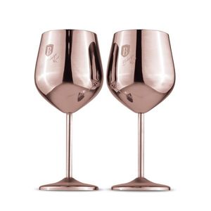 Set 2 pahare pentru vin Berlinger Haus, Taupe/Rose, 550 ml, inox 18/10, roz imagine