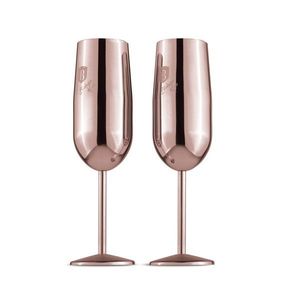 Set 2 pahare pentru sampanie Berlinger Haus, Taupe/Rose, 260 ml, inox 18/10, roz imagine
