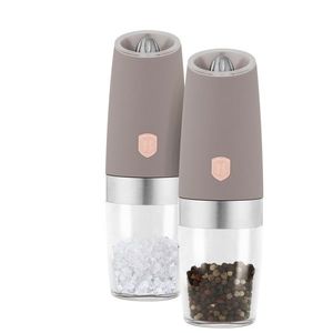 Set 2 rasnite pentru sare/piper Berlinger Haus, Taupe, plastic/ceramica, taupe mat imagine