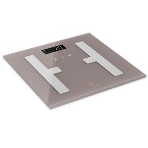 Cantar digital pentru baie Berlinger Haus, Taupe, 30x30 cm, max 180 kg, sticla temperata, taupe mat imagine