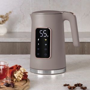 Ceainic electric digital Berlinger Haus, Taupe, 1.7 L, plastic/inox, taupe mat imagine
