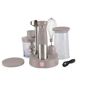 Set blender 6 in 1 Berlinger Haus, Taupe, 200W, inox/plastic, taupe mat imagine