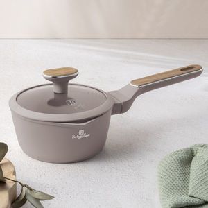 Cratita cu capac Berlinger Haus, Taupe Nordic, 16 cm, 1.2 L, aluminiu forjat, taupe mat/natur imagine