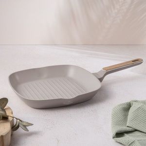 Tigaie grill Berlinger Haus, Taupe Nordic, 28 cm, 2.1 L, aluminiu forjat, taupe mat/natur imagine
