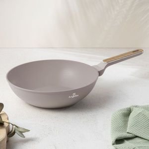 Tigaie Wok Berlinger Haus, Taupe Nordic, 28 cm, 3.5 L, aluminiu forjat, taupe mat/natur imagine