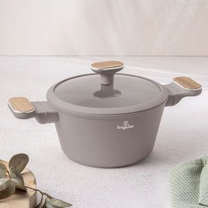 Oala cu capac Berlinger Haus, Taupe Nordic, 20 cm, 2.6 L, aluminiu forjat, taupe mat/natur imagine