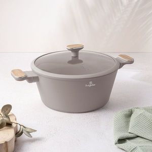 Oala cu capac Berlinger Haus, Taupe Nordic, 28 cm, 6.3 L, aluminiu forjat, taupe mat/natur imagine