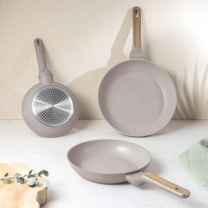 Set 3 tigai rotunde Berlinger Haus, Taupe Nordic, 20/24/28 cm, aluminiu forjat, taupe mat/natur imagine