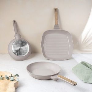 Set 3 tigai Berlinger Haus, Taupe Nordic, 20/24/28 cm, aluminiu forjat, taupe mat/natur imagine