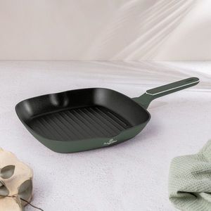 Tigaie grill Berlinger Haus, Matte Green, 28 cm, 2.1 L, aluminiu forjat, verde mat imagine