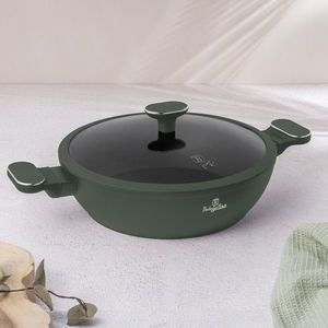 Oala cu capac Berlinger Haus, Matte Green, 28 cm, 3.8 L, aluminiu forjat, verde mat imagine