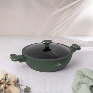 Oala cu capac Berlinger Haus, Matte Green, 30 cm, 4.5 L, aluminiu forjat, verde mat imagine