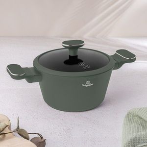 Oala cu capac Berlinger Haus, Matte Green, 20 cm, 2.5 L, aluminiu forjat, verde mat imagine