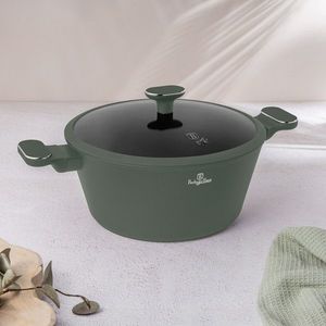 Oala cu capac Berlinger Haus, Matte Green, 28 cm, 6.1 L, aluminiu forjat, verde mat imagine