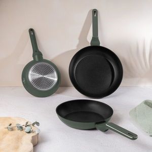 Set 3 tigai Berlinger Haus, Matte Green, 20/24/28 cm, aluminiu forjat, verde mat imagine