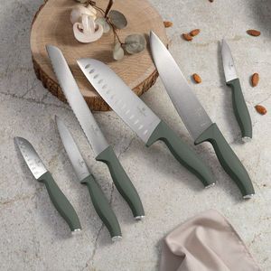 Set 6 cutite Berlinger Haus, Matte Green, inox, verde mat imagine