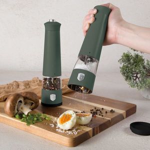 Set 2 rasnite electrice pentru sare/piper Berlinger Haus, Matte Green, plastic/ceramica, verde mat imagine