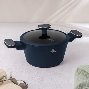 Oala cu capac Berlinger Haus, Deep Sea, 20 cm, 2.6 L, aluminiu forjat, albastru mat/gri imagine