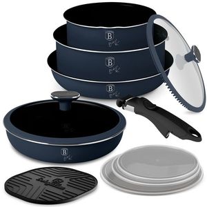 Set pentru gatit Berlinger Haus, Deep Sea, 10 piese, aluminiu, albastru mat/gri imagine