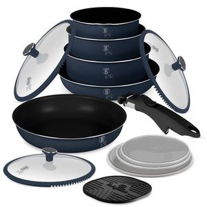 Set pentru gatit Berlinger Haus, Deep Sea, 13 piese, aluminiu, albastru mat/gri imagine