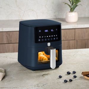 Friteuza cu aer cald si fereastra Berlinger Haus, Deep Sea, 5 L, 1400W, albastru mat imagine
