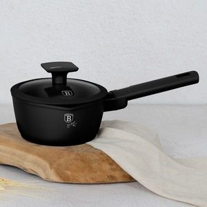 Cratita cu capac Berlinger Haus, Matte Black, 16 cm, 1.2 L, aluminiu forjat, negru imagine
