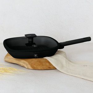 Tigaie grill cu capac Berlinger Haus, Matte Black, 28 cm, 2.1 L, aluminiu forjat, negru imagine