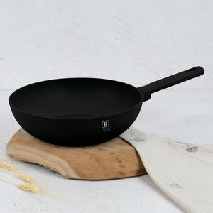 Tigaie Wok Berlinger Haus, Matte Black, 28 cm, 3.2 L, aluminiu forjat, negru imagine
