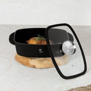 Tava cu capac Berlinger Haus, Matte Black, 32x21x10.6 cm, 6 L, aluminiu turnat, negru mat imagine