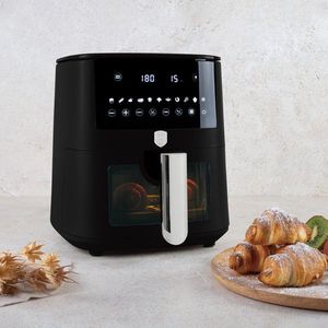 Friteuza cu aer cald si fereastra Berlinger Haus, Matte Black, 38.8x30x32.4 cm, 8 L, 1650W, negru mat imagine