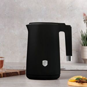 Ceainic electric cu pereti dubli Berlinger Haus, Matte Black, 1.7 L, plastic/inox, negru mat imagine