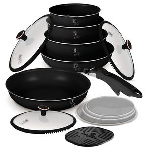 Set pentru gatit Berlinger Haus, Black Rose, 13 piese, aluminiu, negru mat imagine