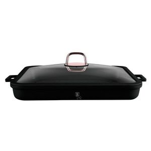 Tava grill cu capac Berlinger Haus, Black Rose, 34x34x4.5 cm, aluminiu turnat, negru imagine